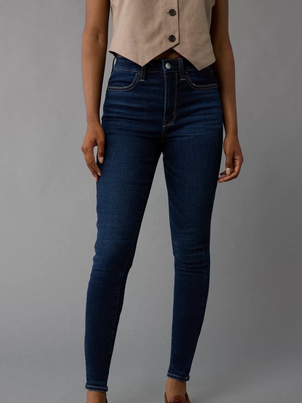 American Eagle Dark Wash High Waisted Jegging - Long
